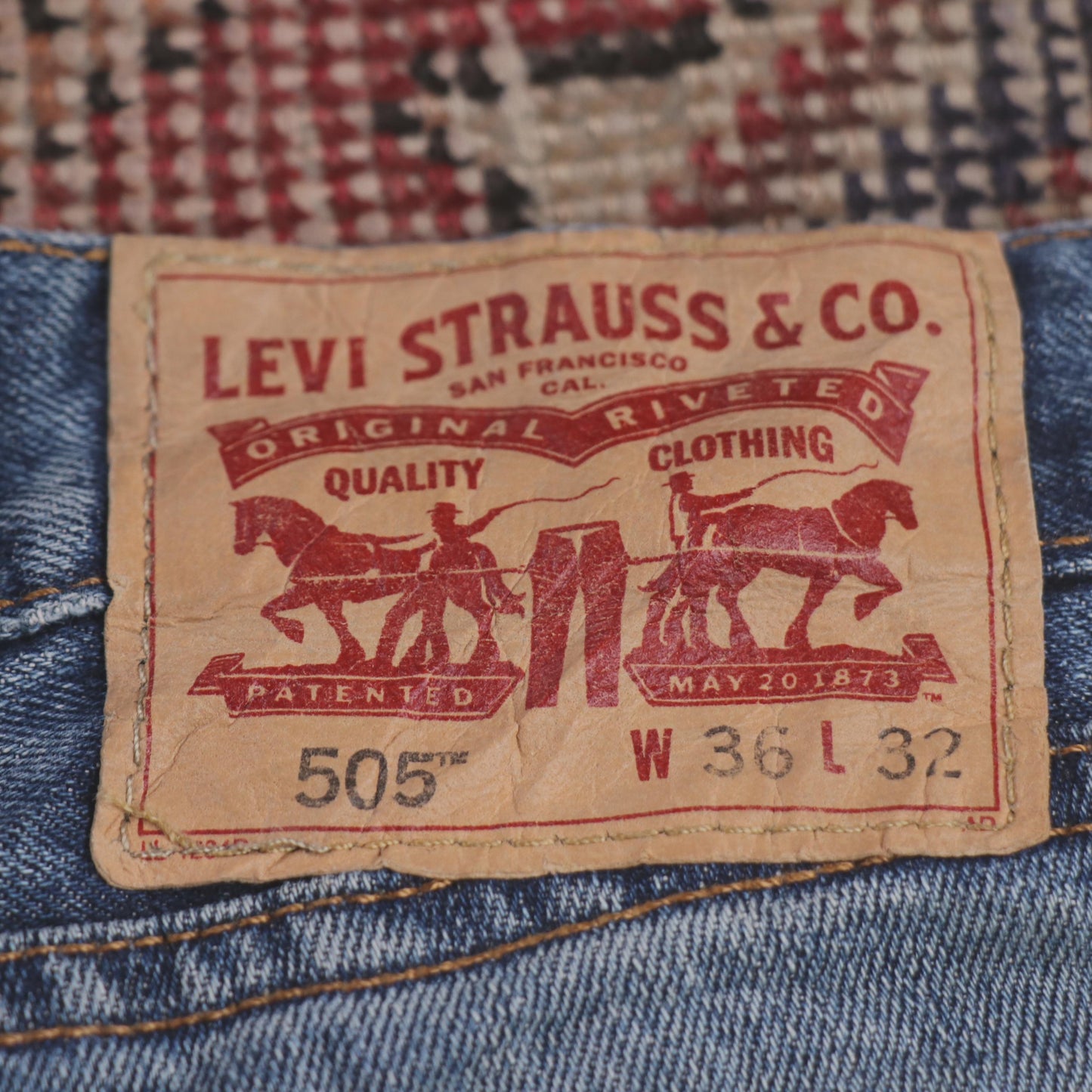 Levi's 505 W36 L31 Straight Leg Regular Fit Blue Denim Jeans