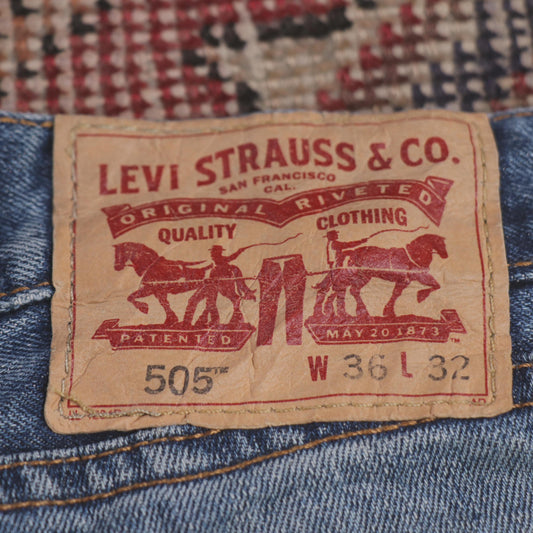 Levi's 505 W36 L31 Straight Leg Regular Fit Blue Denim Jeans
