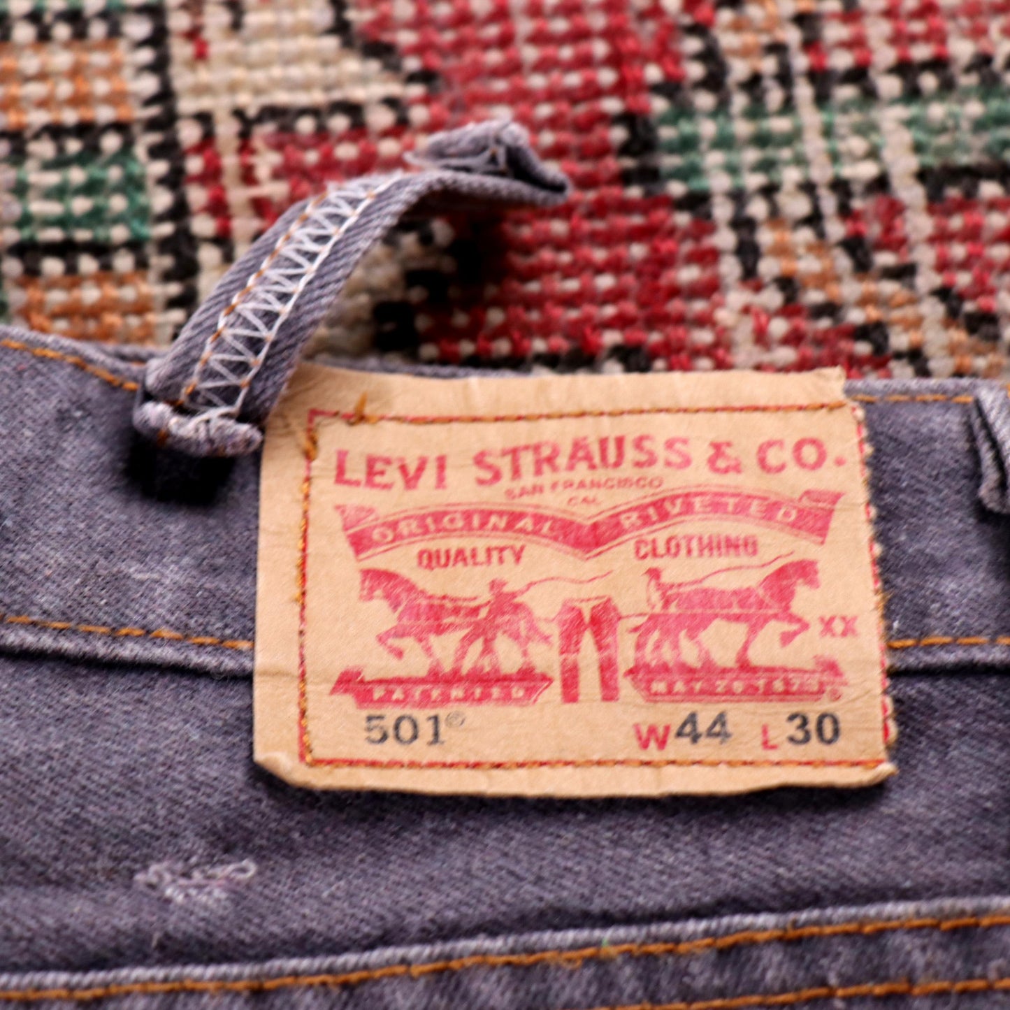 Levi's 501 W42 L29 Original Fit Grey Denim Jeans