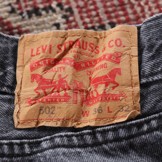 Levi's 502 Red Tab W36 L30 Tapered Leg Regular Fit Grey Denim Jeans