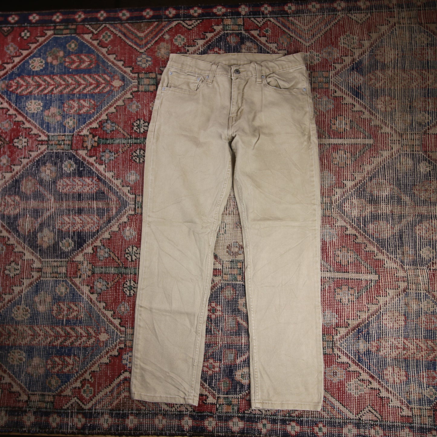 Levi's W30 L28 Tapered Leg Relaxed Fit Beige Denim Jeans