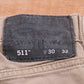 Levi's 511 Red Tab W30 L31 Slim Fit Classic Ripped Style Beige Denim Jeans