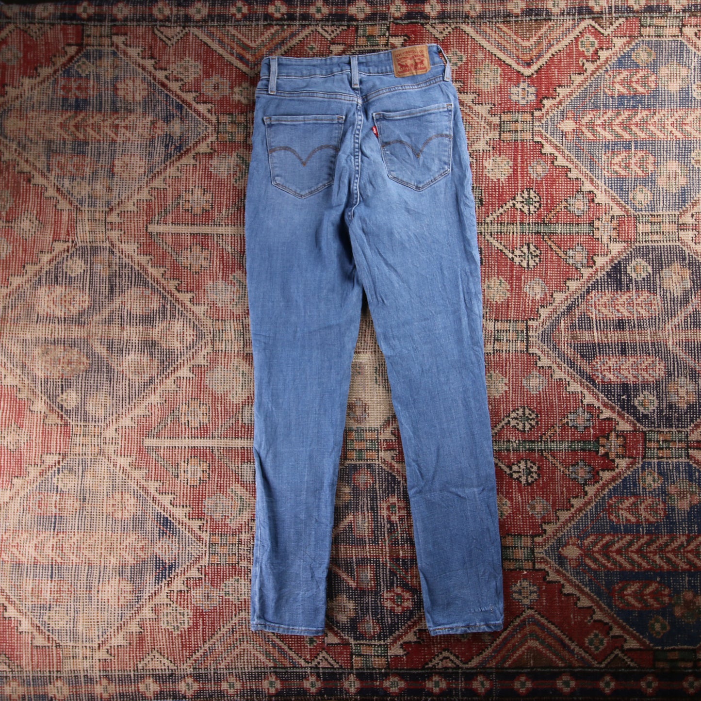 Levi's 721 Red Tab W26 L28 Skinny Blue Denim Jeans