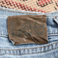 Lee W42 L28 Straight Leg Regular Fit Classic Ripped Style Blue Denim Jeans