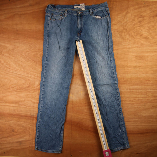 Levi's 505 Red Tab W34 L420 Straight Leg Regular Fit Blue Denim Jeans