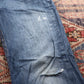 Levi's 514 Orange Tab W32 L33 Straight Leg Classic Ripped Style Blue Denim Jeans