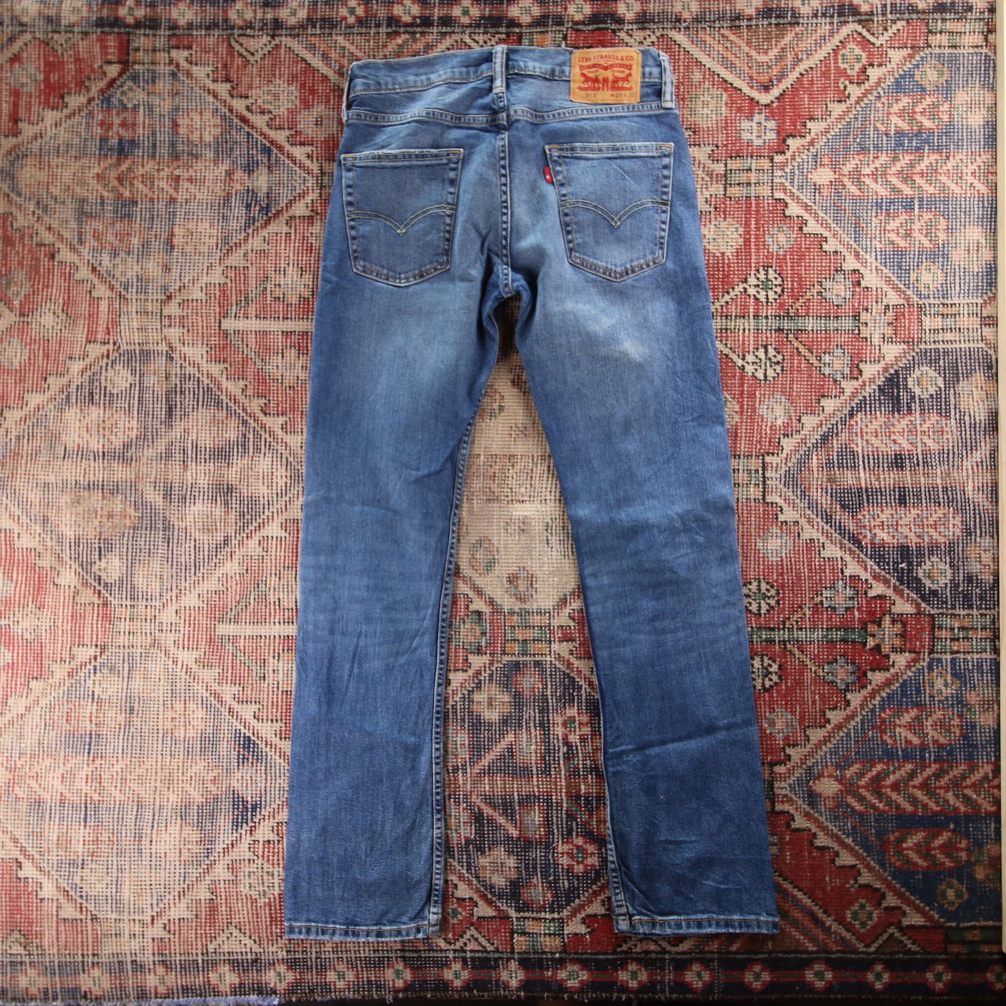 Levi's 513 Red Tab W30 L31 Straight Leg Slim Fit Blue Denim Jeans