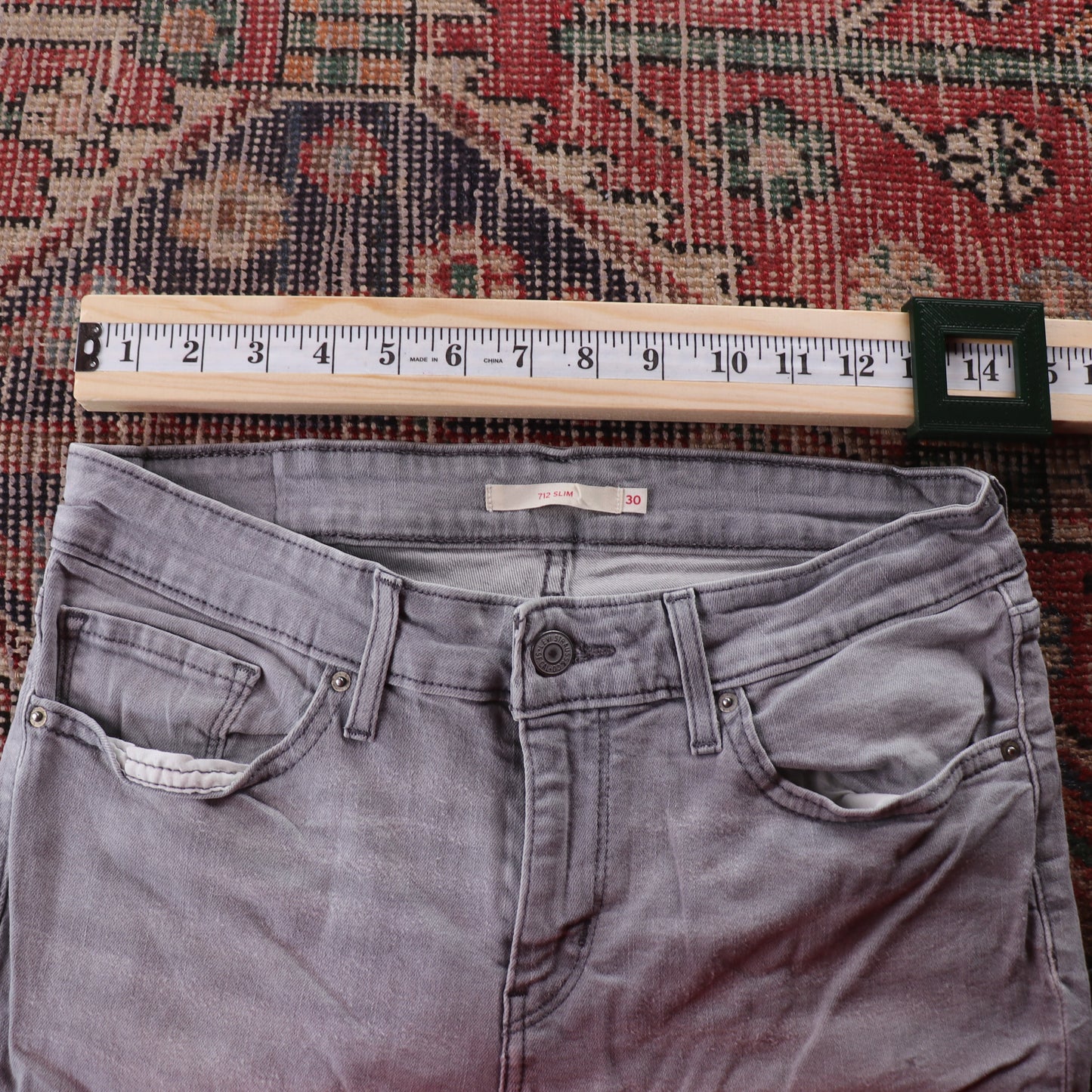 Levi's 712 Red Tab W28 L29 Slim Grey Denim Jeans