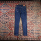 Levi's 711 W24 L28 Skinny Classic Ripped Style Blue Denim Jeans