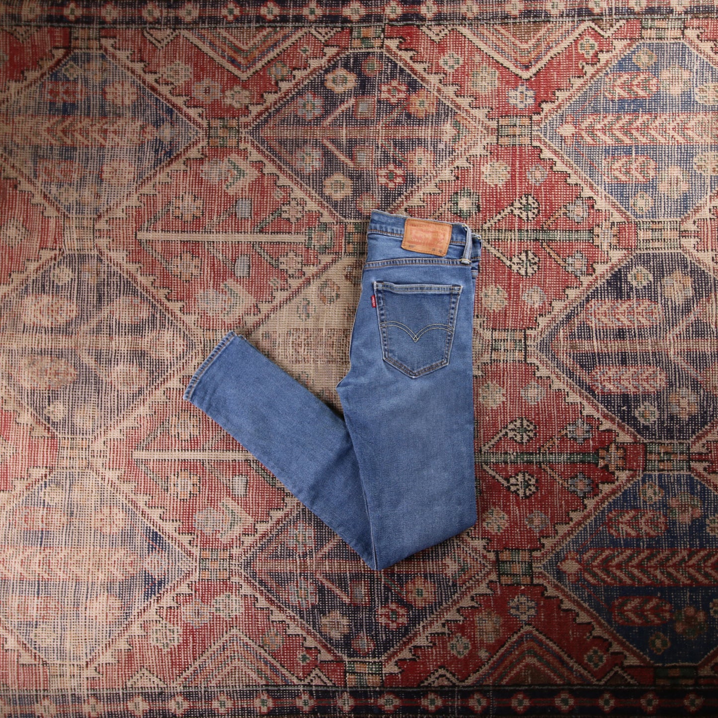 Levi's 519 Red Tab W28 L30 Slim Blue Denim Jeans