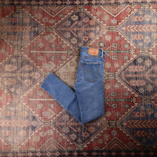 Levi's 519 Red Tab W28 L30 Slim Blue Denim Jeans
