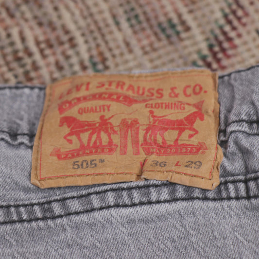 Levi's 505 W34 L27 Straight Leg Regular Fit Grey Denim Jeans