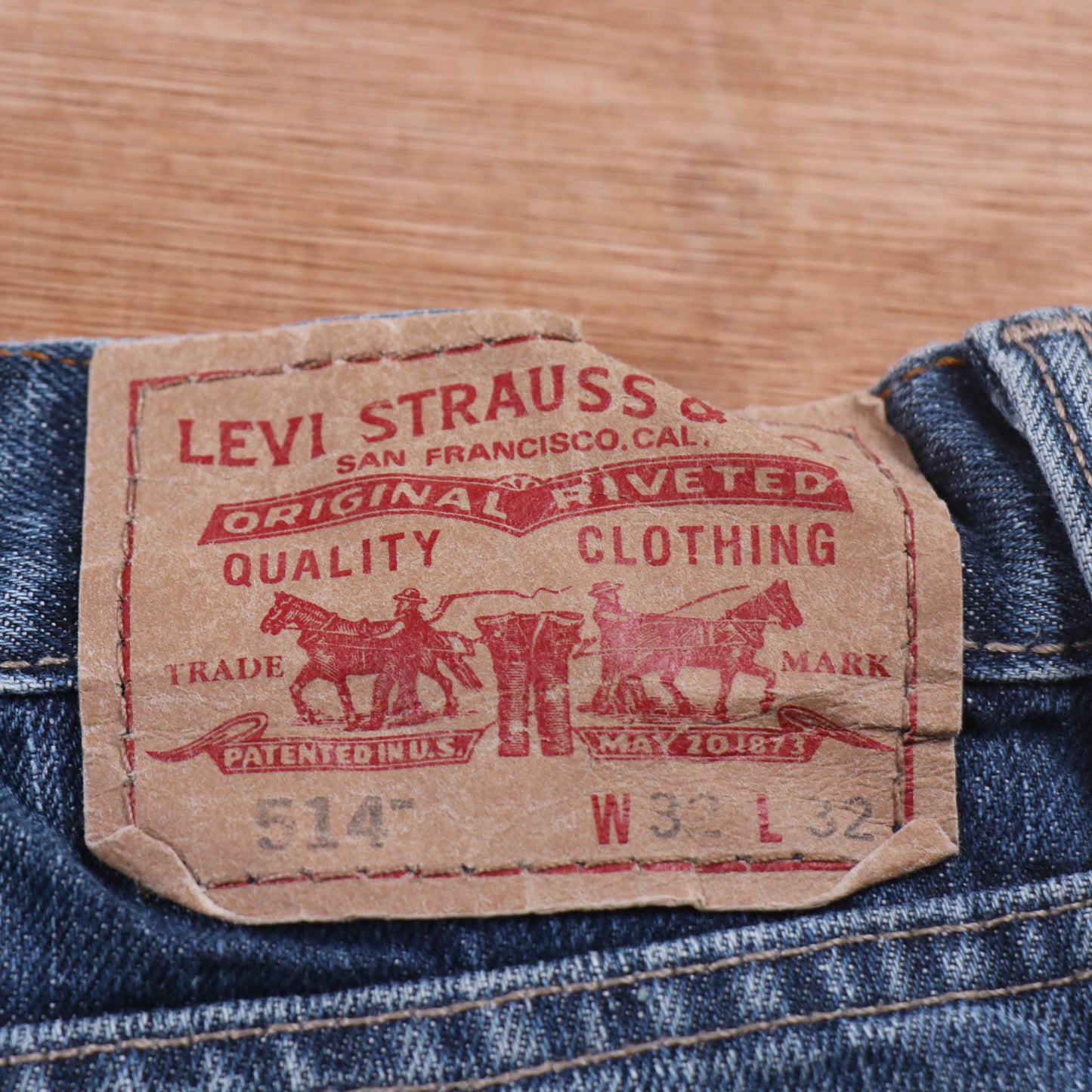 Levi's 514 Red Tab W32 L32 Straight Leg Blue Denim Jeans