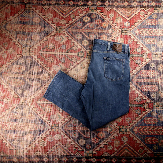 Wrangler W36 L30 Straight Classic Ripped Style Blue Denim Jeans