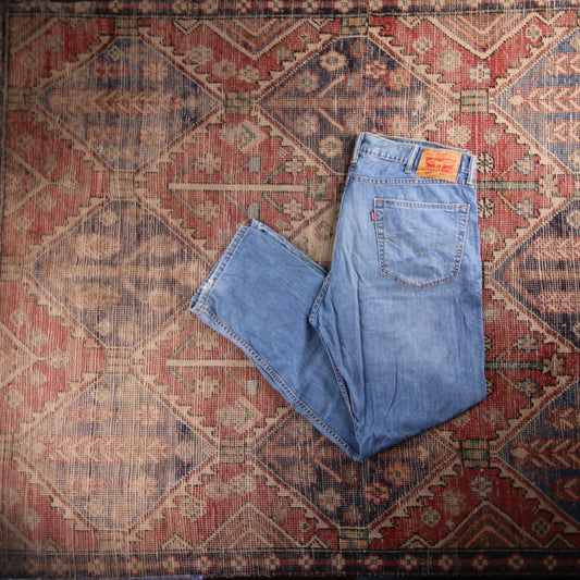 Levi's 505 Orange Tab W40 L31 Straight Leg Regular Fit Blue Denim Jeans