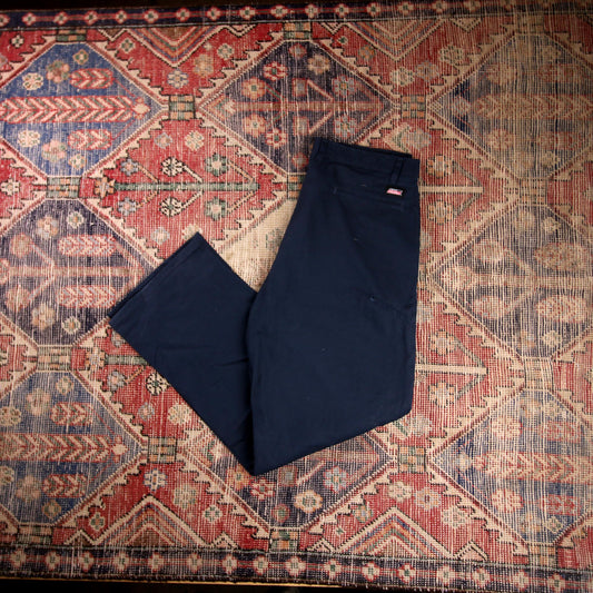 Dickies W36 L30 Straight Leg Blue Cotton Blend Trousers