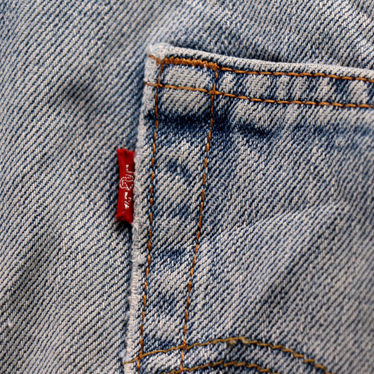Levi's 550 W34 L26 Tapered Leg Relaxed Fit Distressed Style Blue Denim Jeans