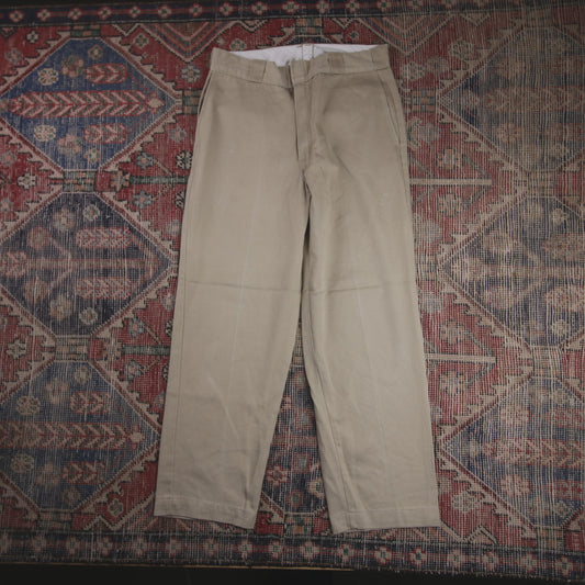 Dickies W30 L27 Straight Leg Beige Cotton Blend Trousers