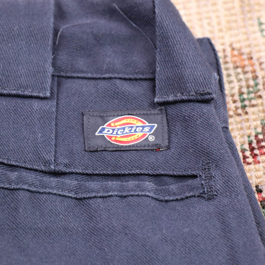 Dickies W28 L28 Straight Leg Slim Fit Blue Cotton Blend Trousers