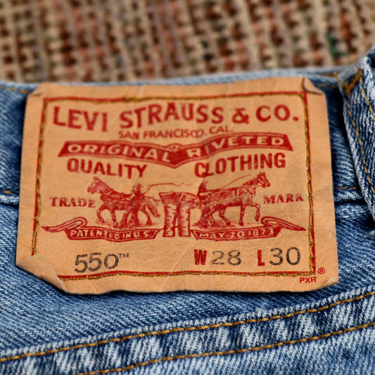 Levi's 550 W28 L30 Tapered Leg Relaxed Fit Blue Denim Jeans