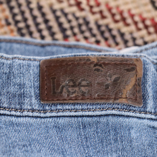 Lee W34 L28 Straight Leg Relaxed Fit Blue Denim Jeans