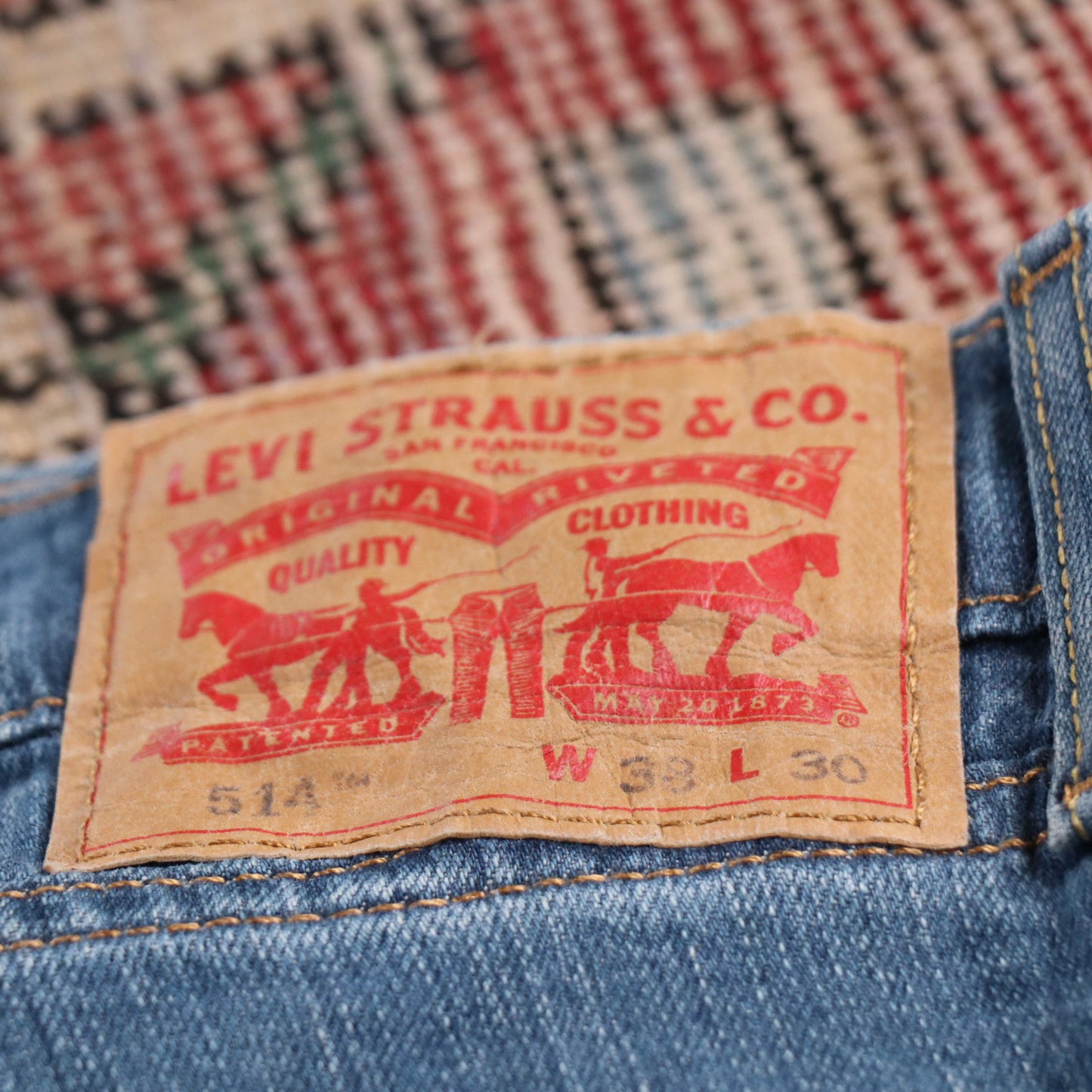 Levi's 514 W40 L28 Straight Leg Blue Denim Jeans