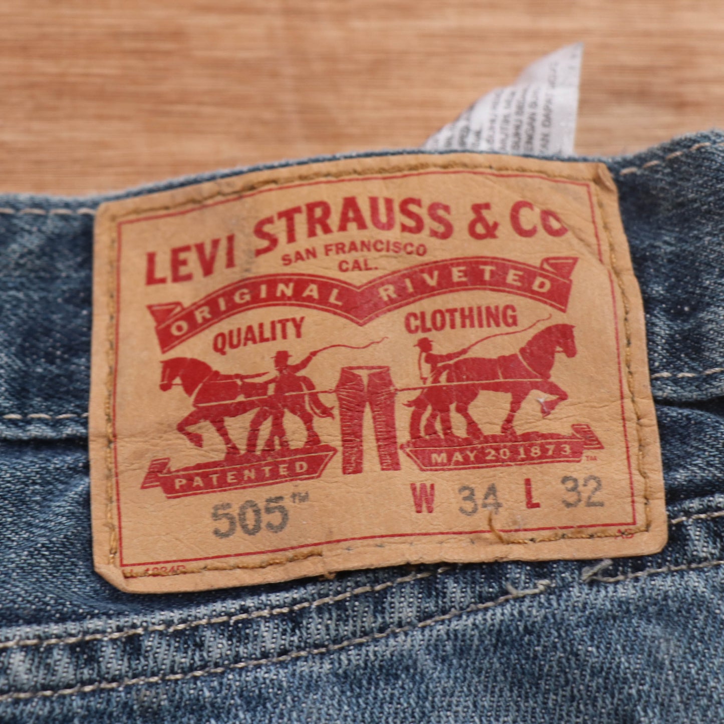 Levi's 505 Red Tab W34 L30 Straight Leg Regular Fit Blue Denim Jeans