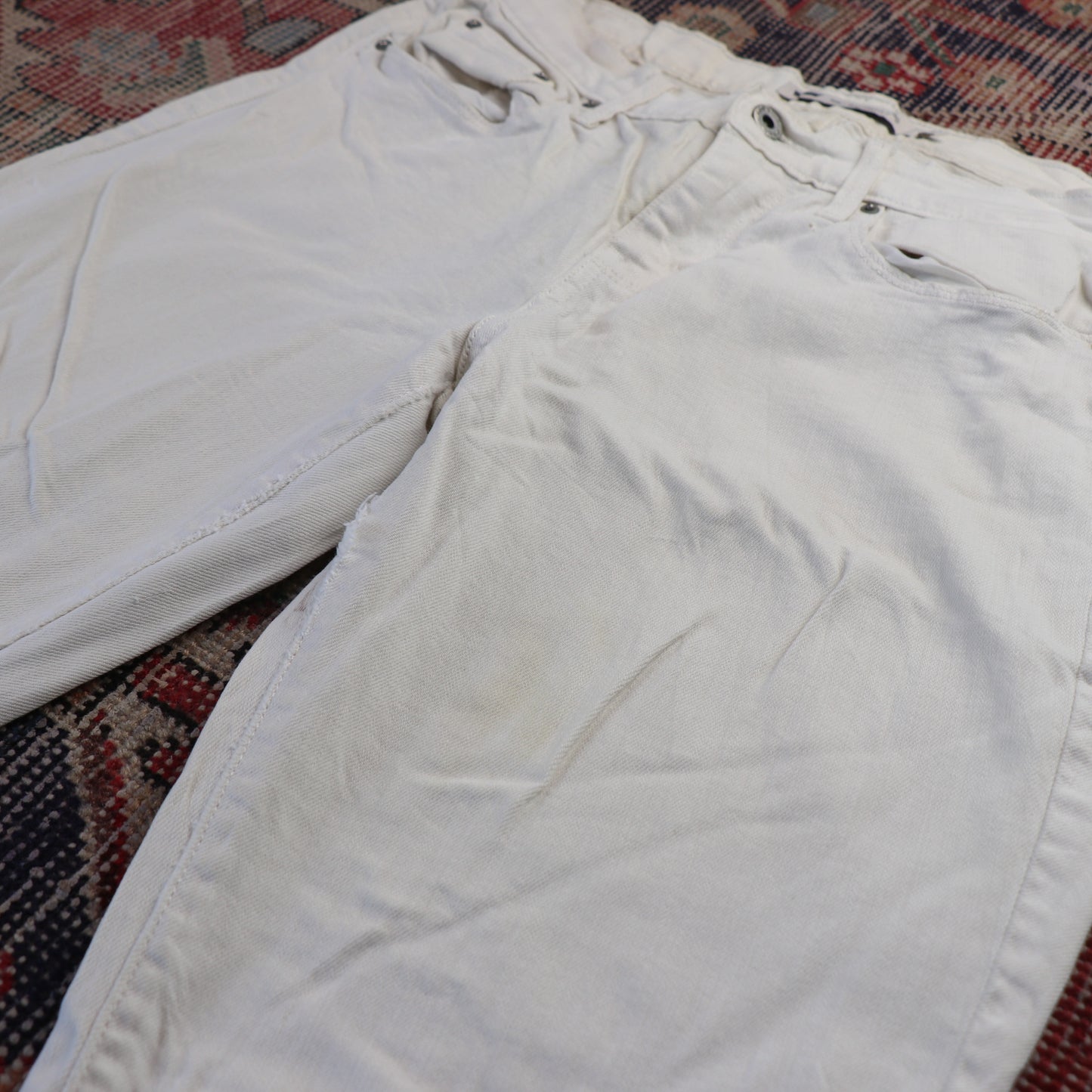 Levi's 505 W30 L30 Straight Leg Regular Fit White Denim Jeans