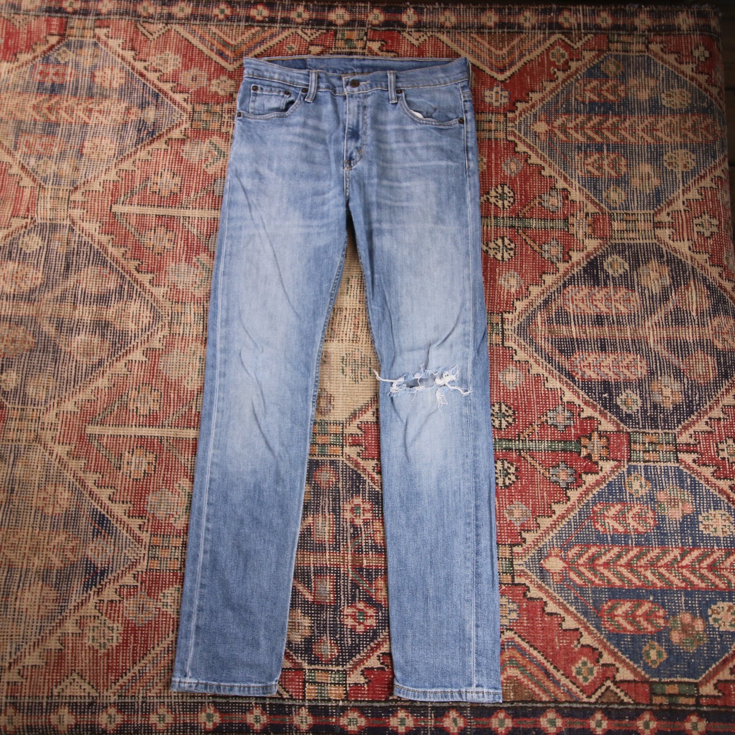 Levi's 508 W30 L30 Tapered Leg Regular Fit Classic Ripped Style Blue Denim Jeans