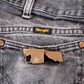 Wrangler W34 L32 Straight Leg Relaxed Fit Classic Ripped Style Black Denim Jeans
