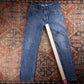 Wrangler Orange Tab W36 L33 Straight Leg Classic Ripped Style Blue Denim Jeans