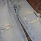 Lee W34 L30 Straight Leg Relaxed Fit Classic Ripped Style Blue Denim Jeans