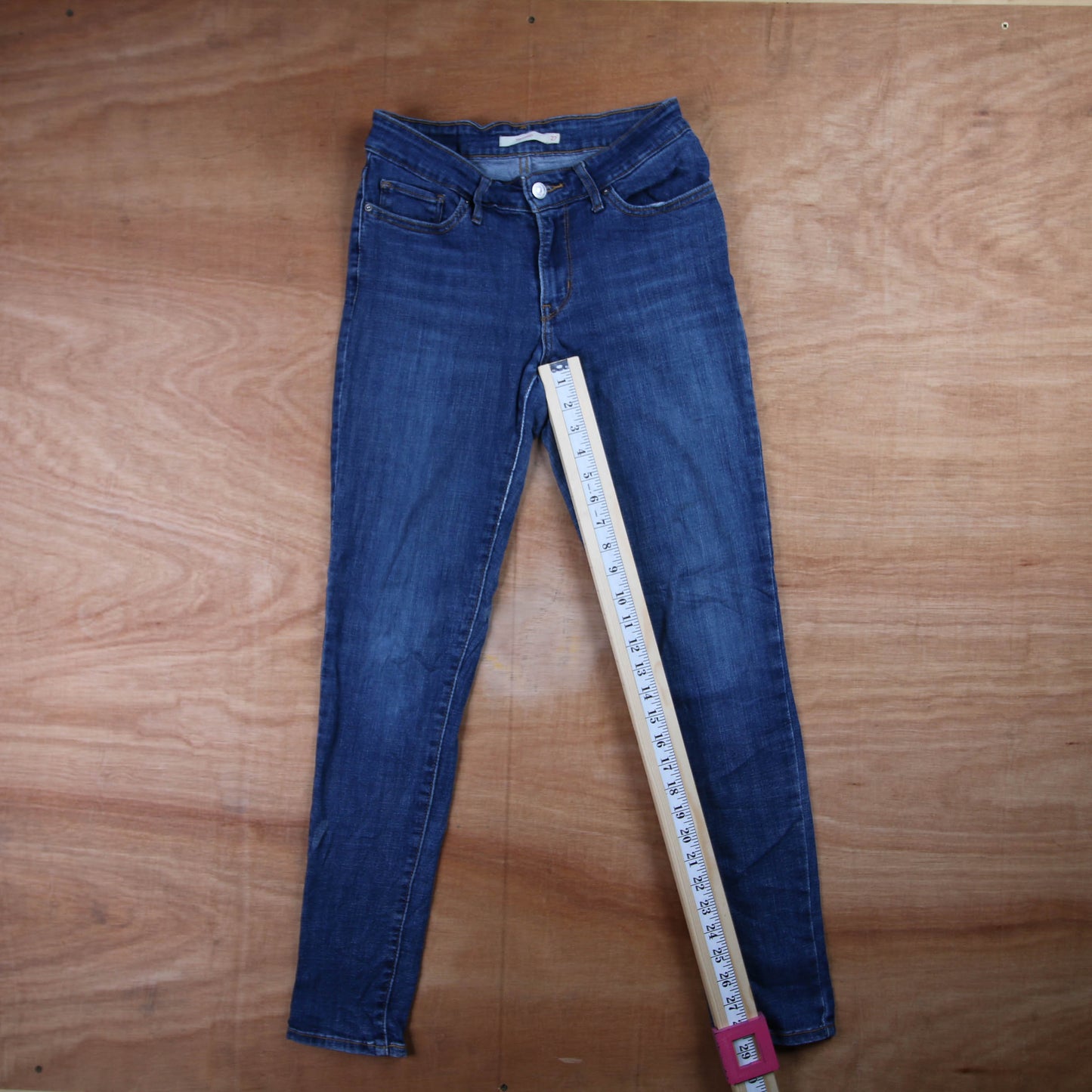 Levi's 711 Red Tab W28 L29 Skinny Blue Denim Jeans