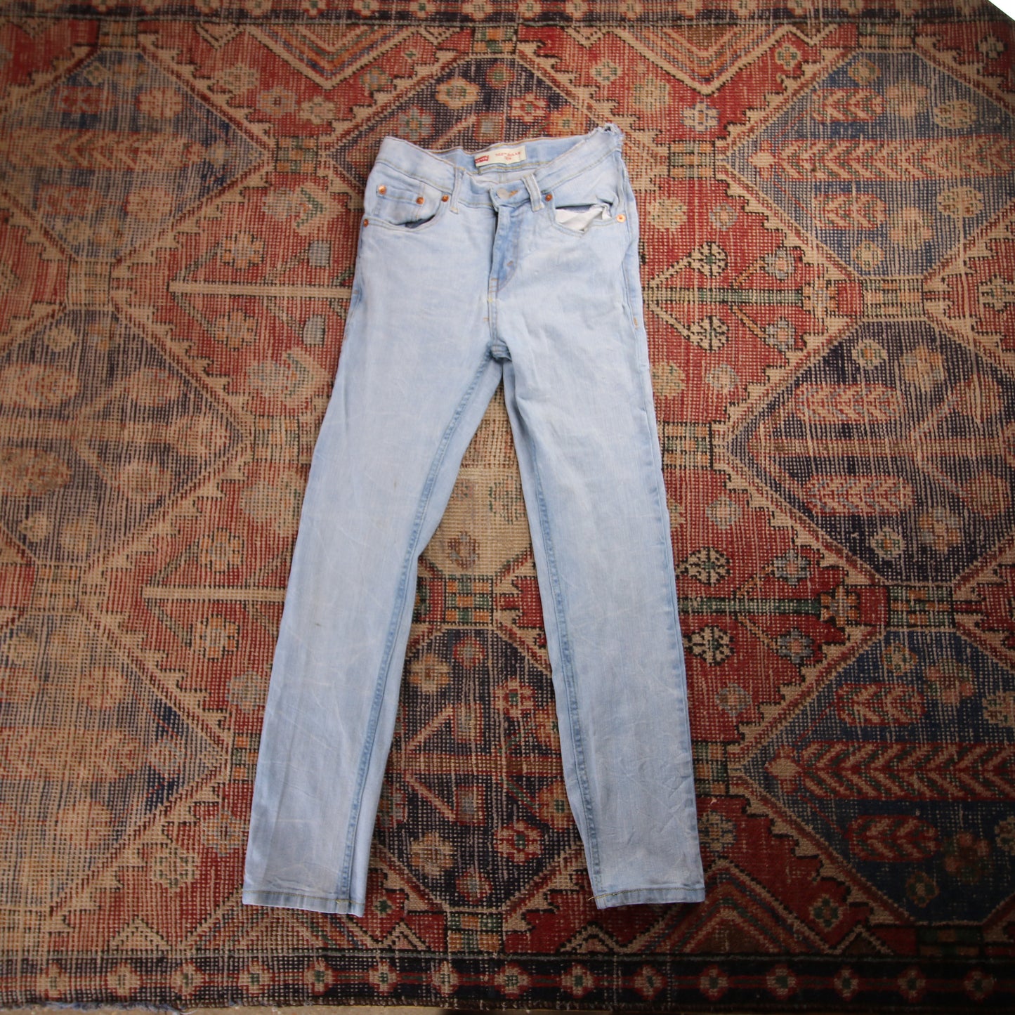 Levi's 502 W24 L26 Tapered Leg Regular Fit Blue Denim Jeans