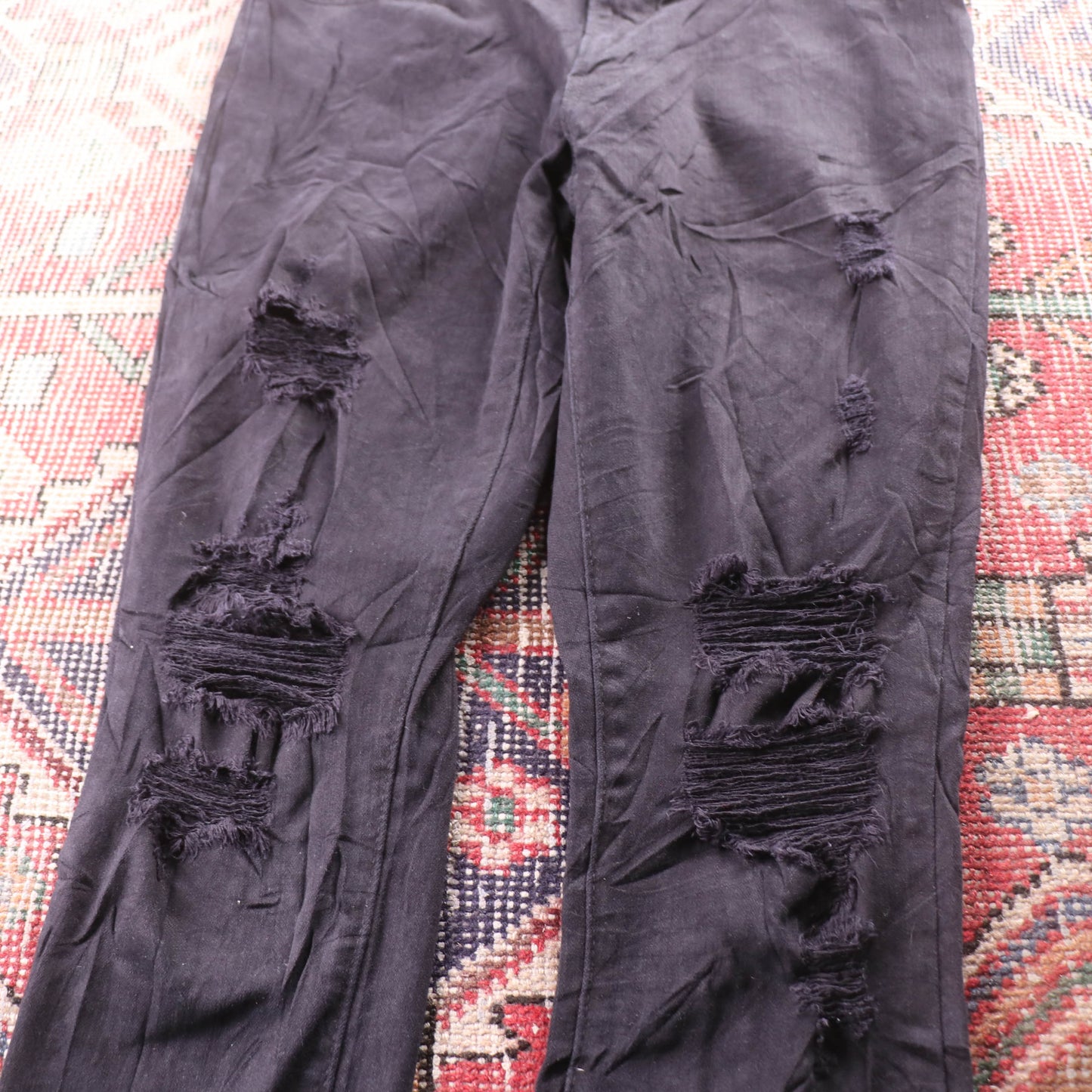 Levi's 510 Red Tab W32 L29 Skinny Classic Ripped Style Black Denim Jeans