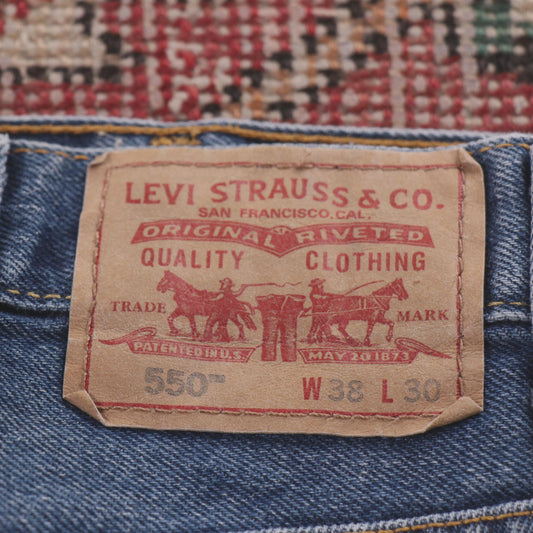 Levi's 550 Red Tab W36 L29 Tapered Leg Relaxed Fit Blue Denim Jeans