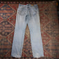Lee W32 L31 Straight Leg Relaxed Fit Classic Ripped Style Blue Denim Jeans