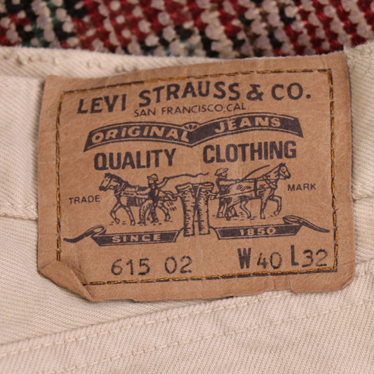 Levi's 615 W40 L32 Straight Leg Regular Fit Beige Denim Jeans