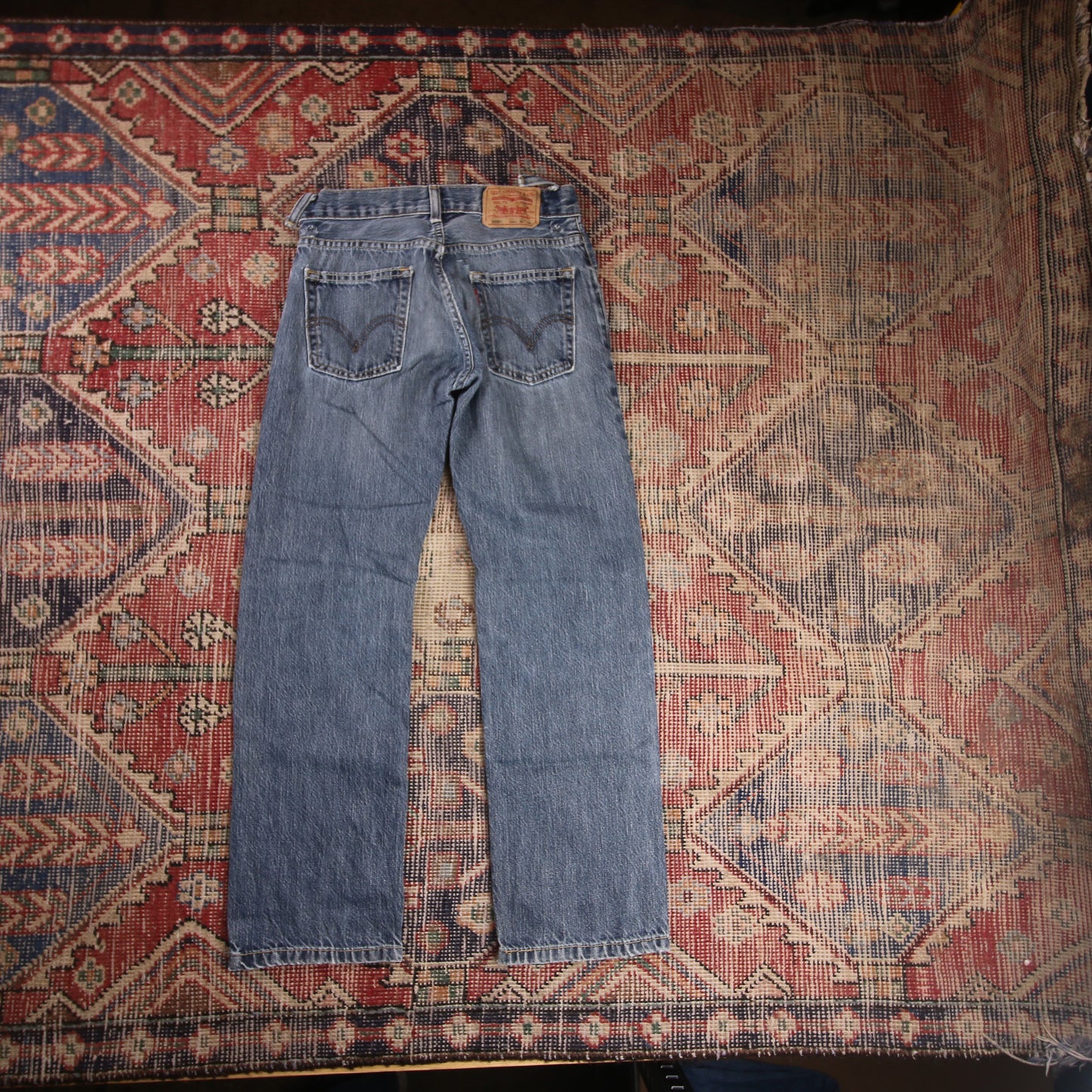 Levi's 505 W26 L26 Straight Leg Regular Fit Blue Denim Jeans