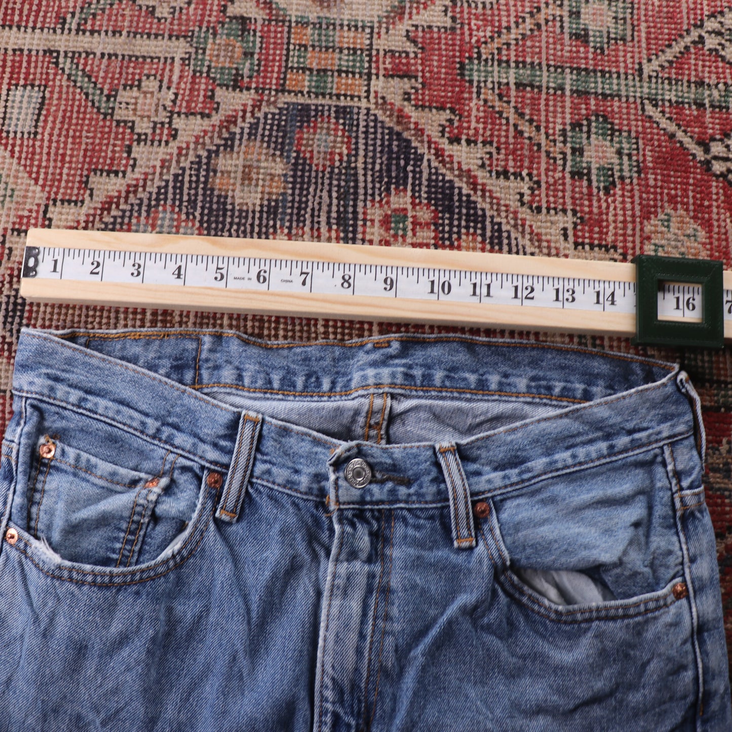 Levi's 516 Red Tab W32 L28 Straight Leg Blue Denim Jeans