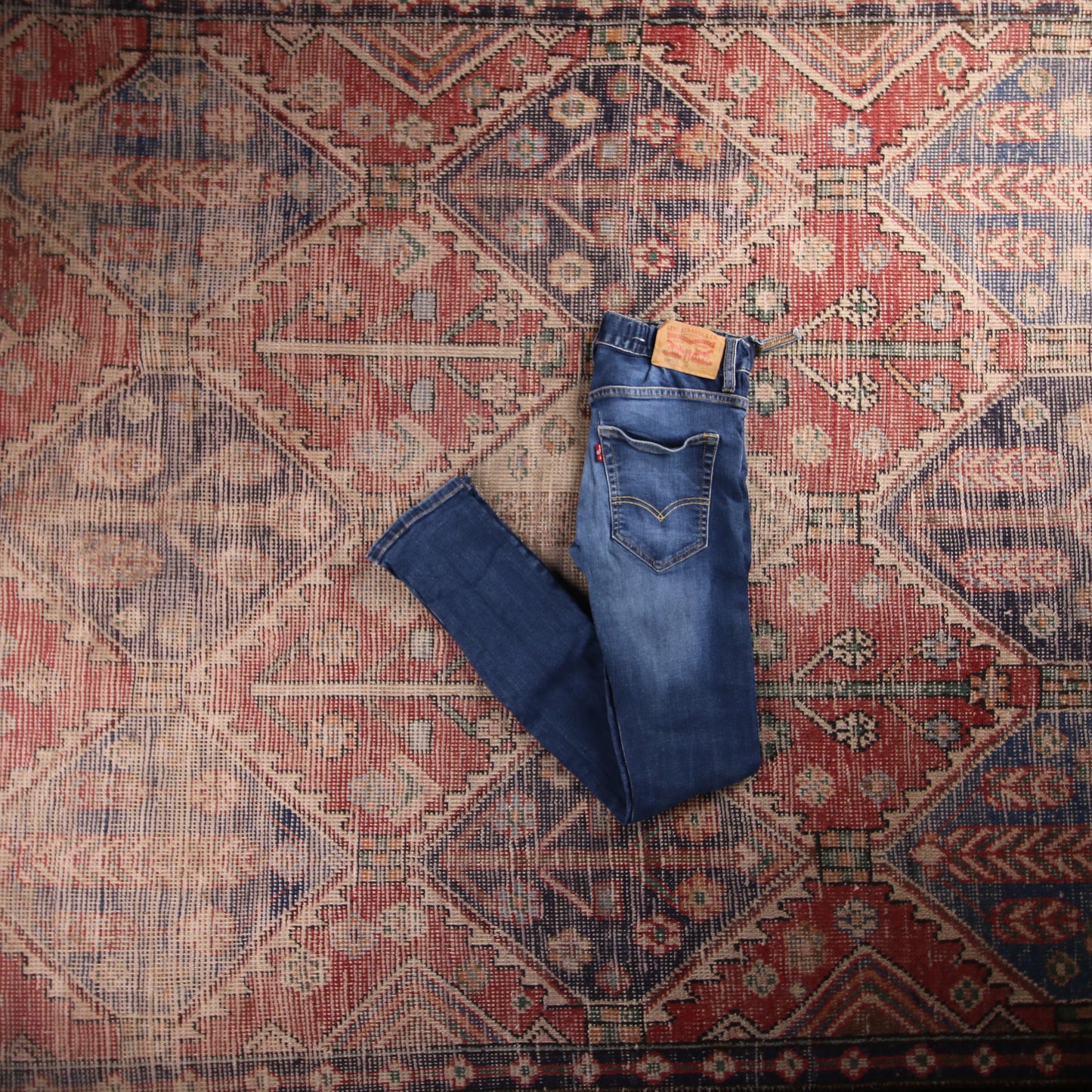 Levi's 520 Orange Tab W30 L28 Tapered Leg Slim Fit Blue Denim Jeans