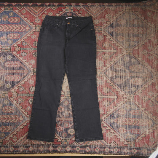 Lee W32 L28 Straight Leg Black Denim Jeans