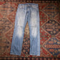 Levi's 504 W32 L31 Straight Leg Regular Fit Classic Ripped Style Blue Denim Jean