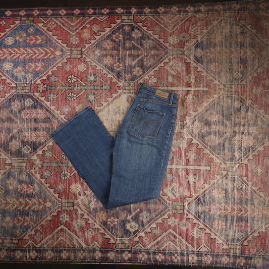 Levi's W28 L30 Flared Blue Denim Jeans