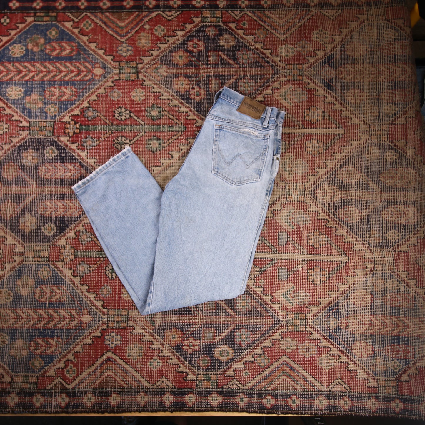 Wrangler W30 L30 Straight Leg Relaxed Fit Blue Denim Jeans