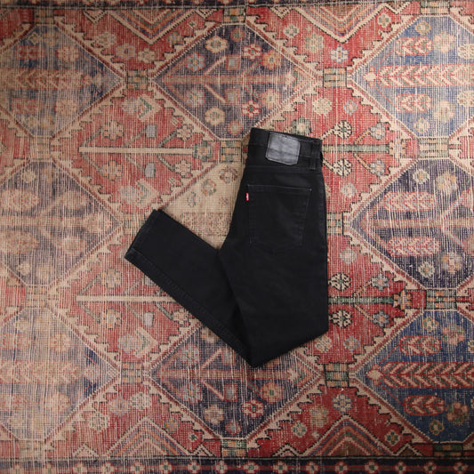 Levi's 512 Red Tab W28 L28 Tapered Leg Slim Fit Black Denim Jeans