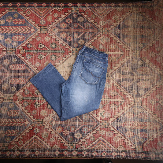 Lee W36 L26 Straight Leg Loose Fit Blue Denim Jeans