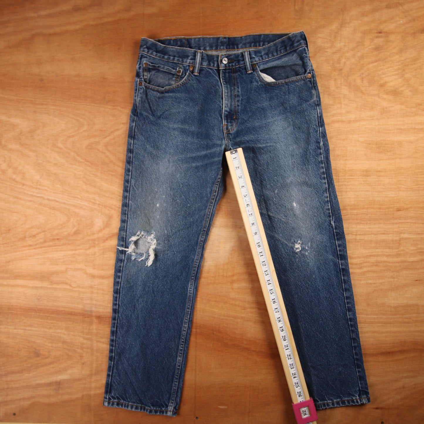 Levi's 505 Red Tab W34 L28 Straight Leg Regular Fit Blue Denim Jeans