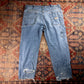 Wrangler W38 L29 Relaxed/Carpenter Classic Ripped Style Blue Denim Jeans