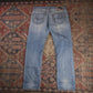Levi's W34 L30 Straight Leg Loose Fit Classic Ripped Style Blue Denim Jeans